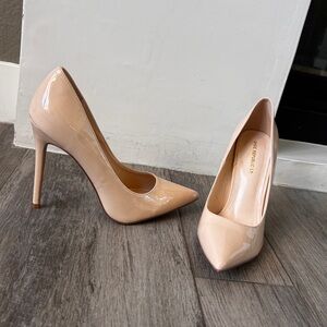 Nude Patent Leather Pumps